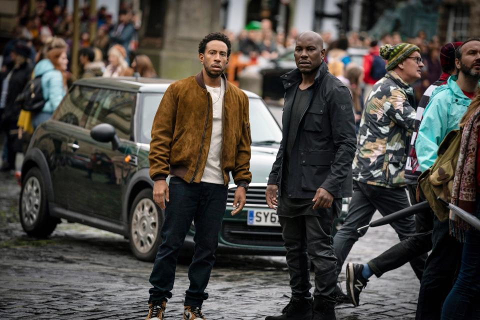 Ludacris and Tyrese Gibson stand together in the street