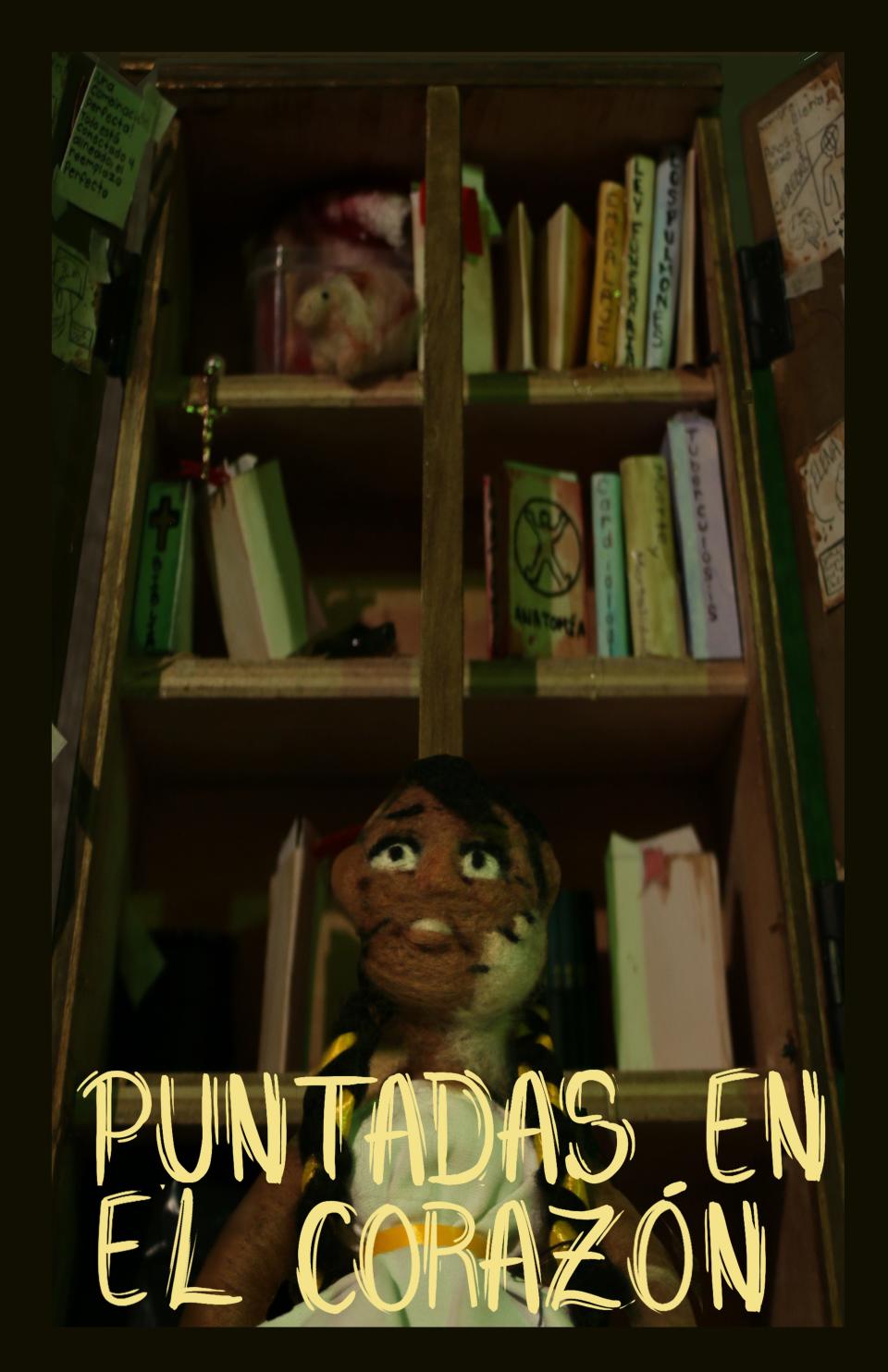 A promotional poster for "Puntadas en el Corazon," and animated short co-created by Booker High School senior Delcy Calderón-Vazquez.