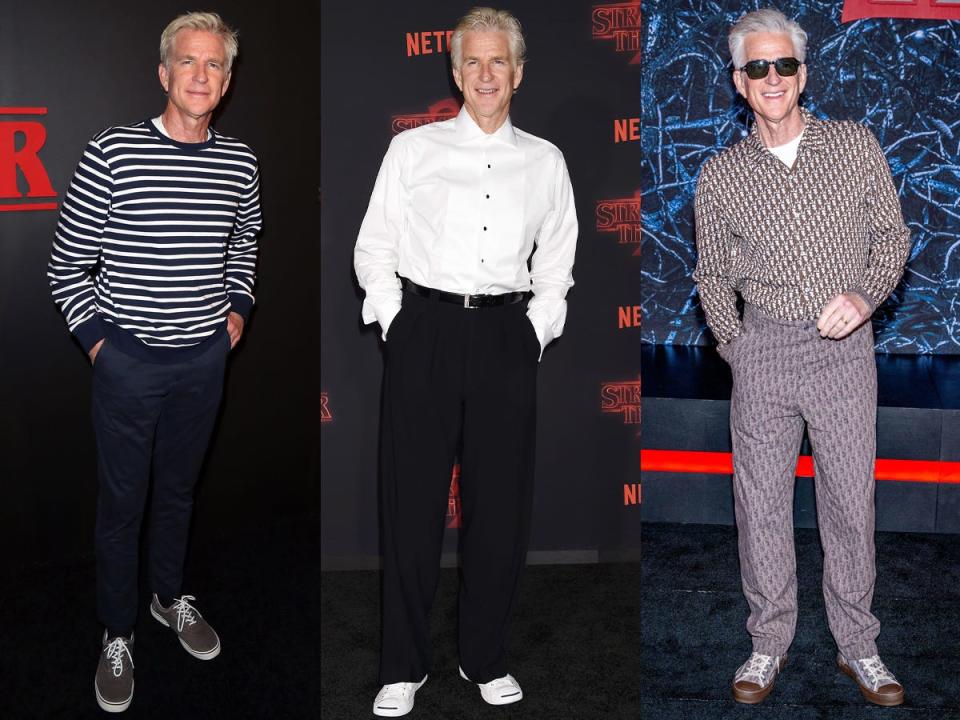 Matthew Modine at "Stranger Things" premieres between 2016 and 2022.