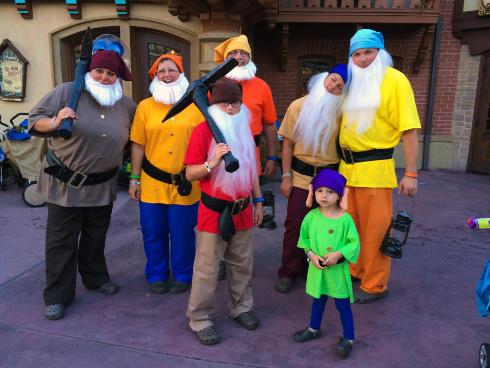 A group of visitors to Mickey's Not So Scary Halloween party are dressed as the Seven Dwarves. (Melissa Hillier/<a href=