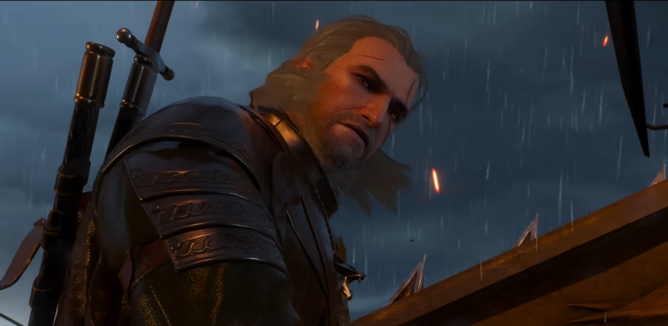 Imagen de Geralt de Rivia en el tráiler de _The Witcher III_.