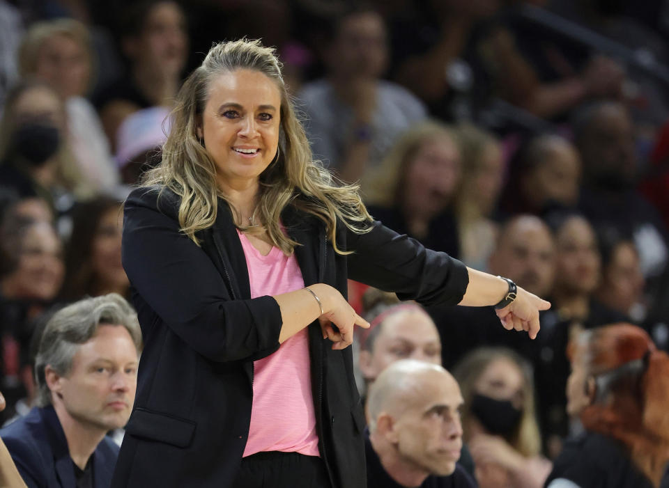 Becky Hammon helped lead the Aces to the No. 1 seed in the WNBA playoffs. (Photo by Ethan Miller/Getty Images)