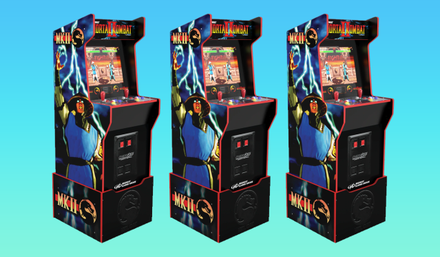 Finish him! This Mortal Kombat arcade-style game machine is $75 off