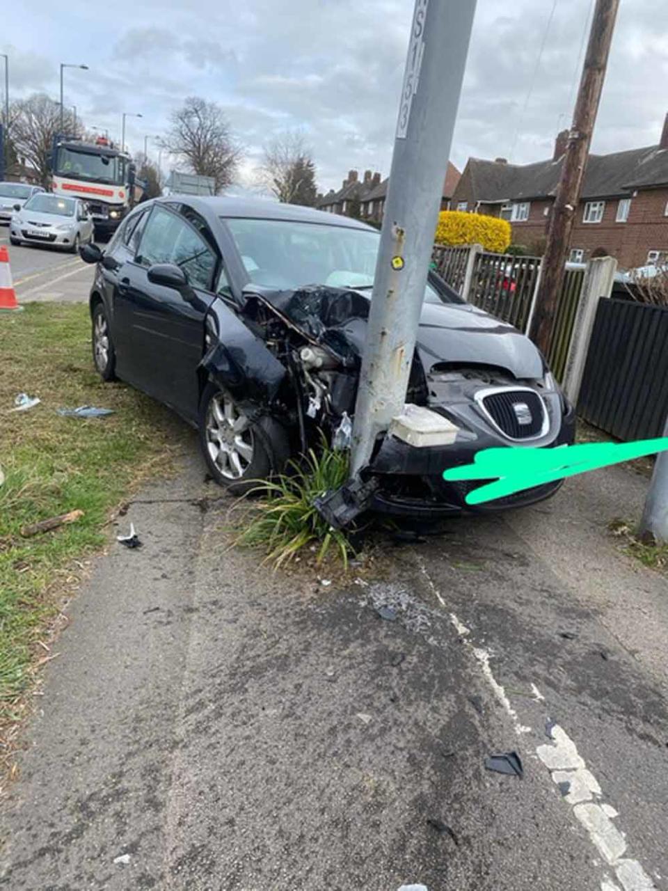 Paige’s car after the crash. PA REAL LIFE COLLECT