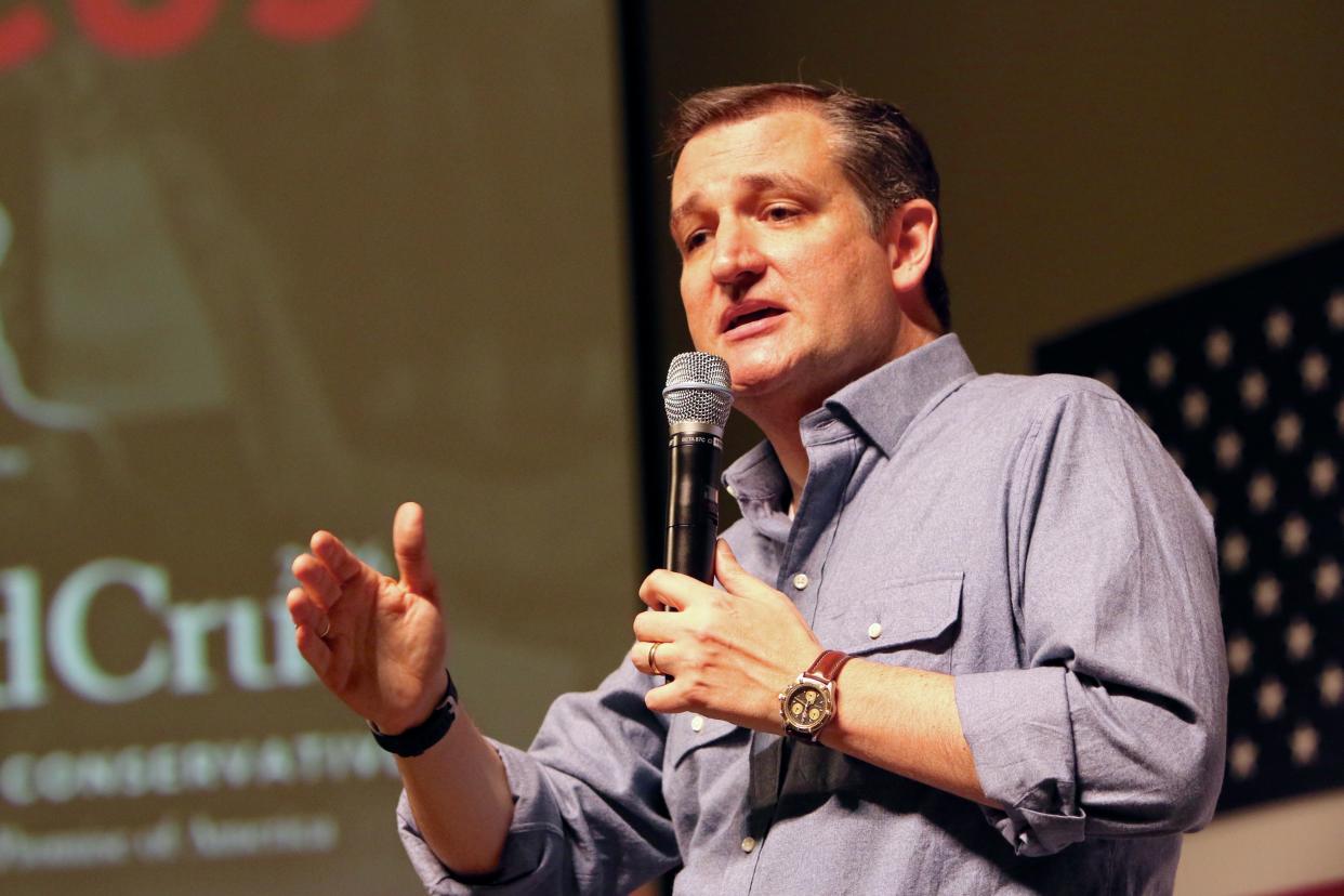 SIOUX CENTER, IOWA - JANUARY 5, 2016: Presidential candidate, Ted Cruz, speaks at a campaign stop in Iowa.