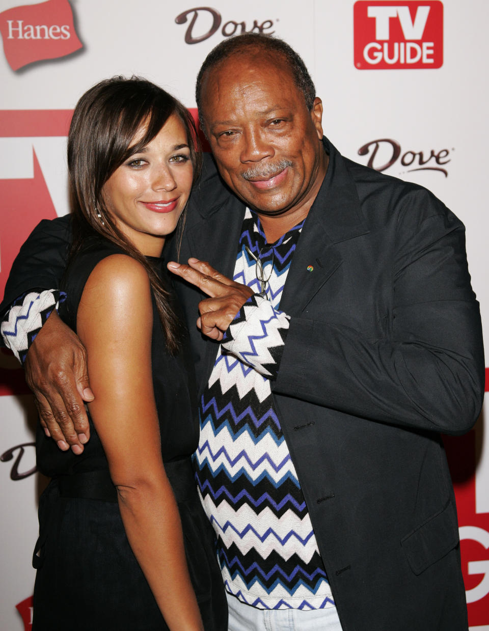 Rashida and Quincy Jones at an event