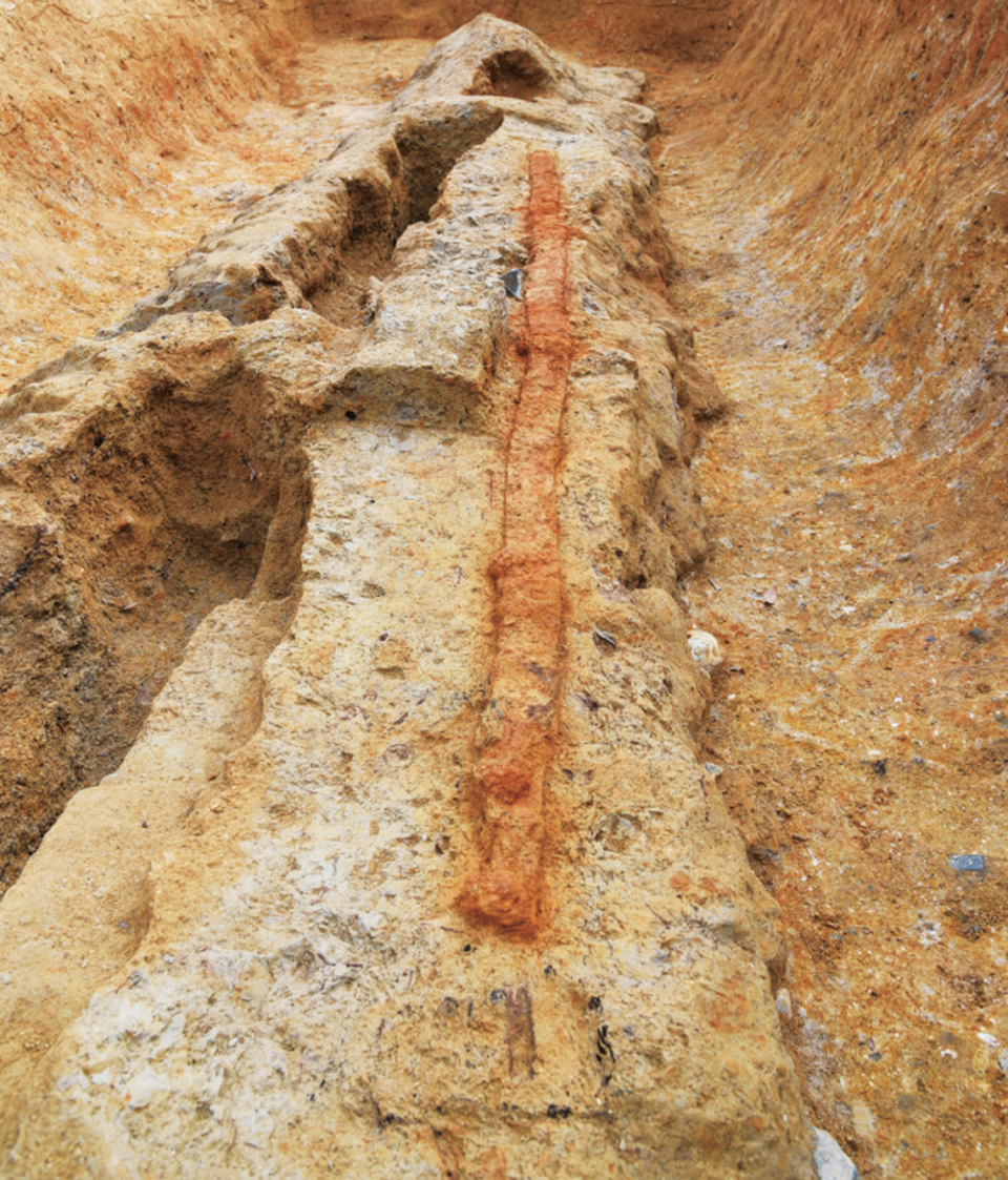 The iron sword found at the burial mound.