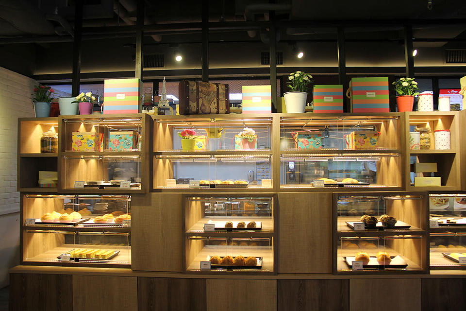 A selection of bread and pastries is also available for sale at the restaurant