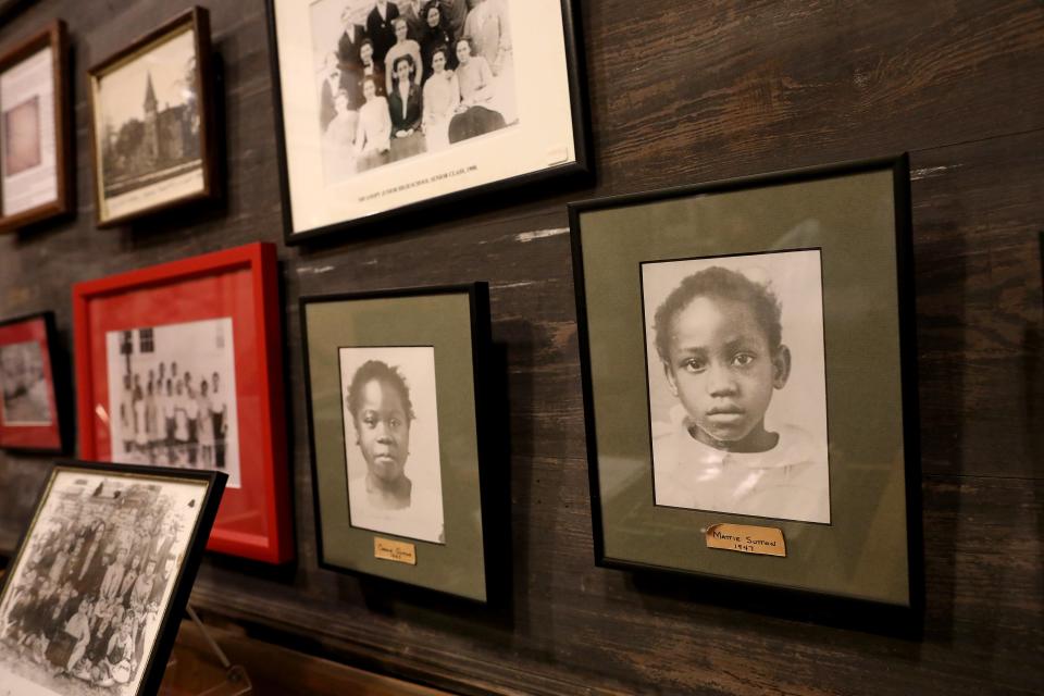 Some of the young Black children who went to the Rosenwald School that was in Micanopy on display at the Micanopy Museum, in Micanopy Fla. May 5, 2021. Founded in 1821 Micnaopy is celebrating it's bicentennial this year as the small town gets ready to reopen its' doors.