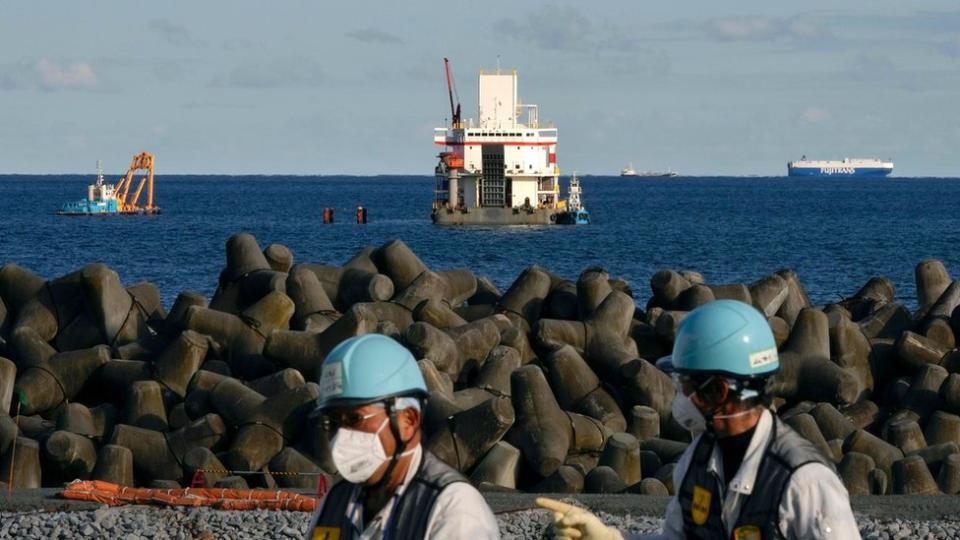 福島第一核電站廢水排海管道鋪設現場（資料圖片）