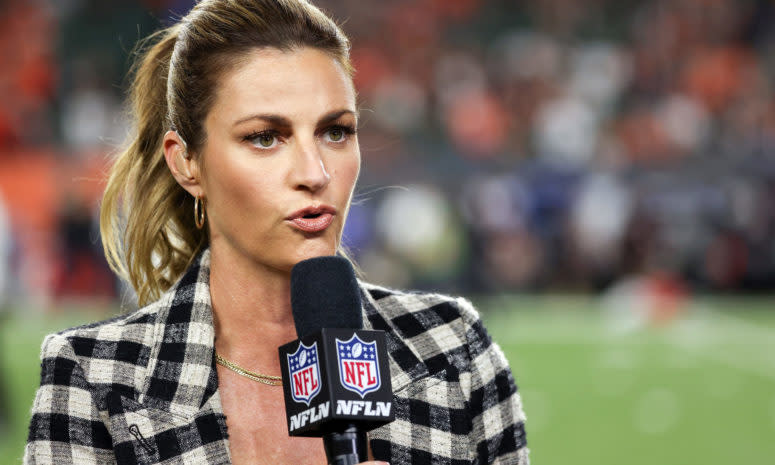 FOX NFL reporter Erin Andrews on the field.