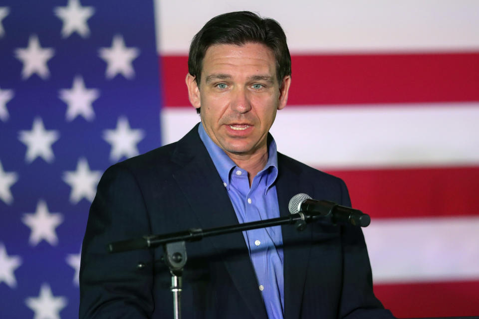 FILE - Republican presidential candidate Florida Gov. Ron DeSantis, speaks during a campaign event, June 2, 2023, in Lexington, S.C. (AP Photo/Artie Walker Jr., File)