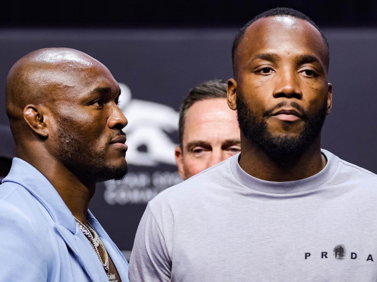 Leon Edwards (right) and Kamaru Usman ahead of their 2022 clash (Getty Images)