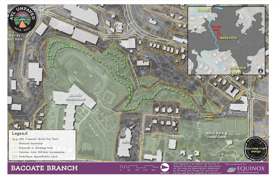 A map of the Bacoate Branch proposed in the AVL Unpaved project.