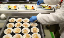 Meals are prepared by employees of LSG Group, Lufthansa's airline catering division, at the LSG headquarters in Frankfurt, Germany, November 11, 2016. REUTERS/Kai Pfaffenbach