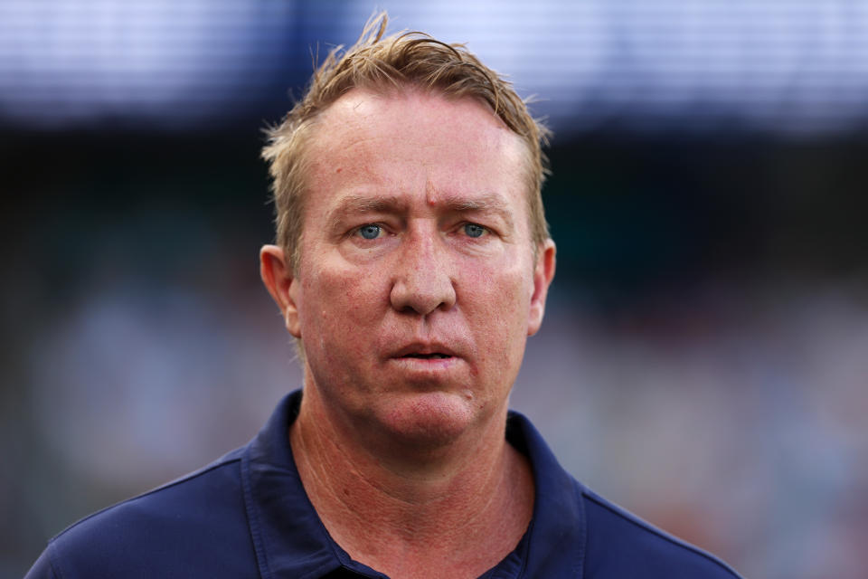 Roosters coach Trent Robinson before a NRL game.