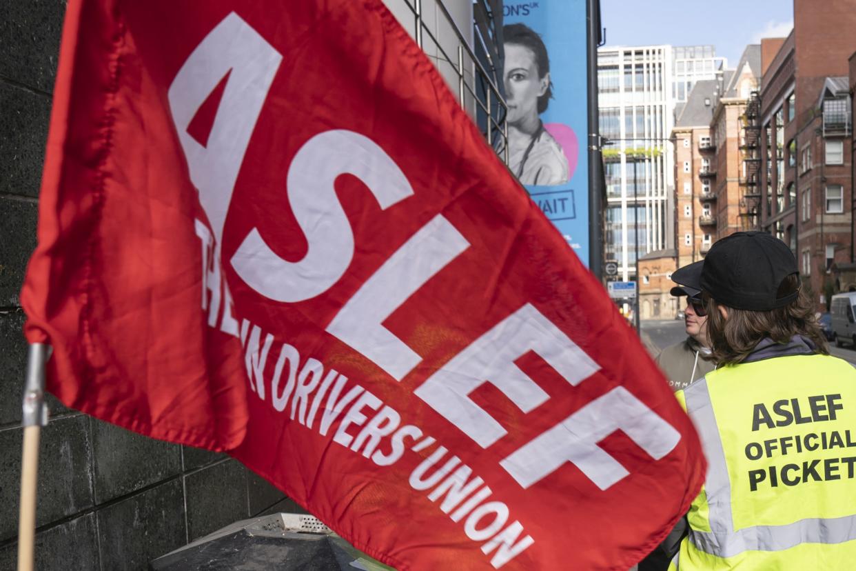 Aslef members at Chiltern, Great Western Railway (GWR) and CrossCountry  were on strike on Monday (Danny Lawson/PA) (PA Wire)