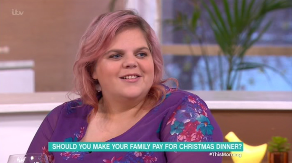 Mum-of-four Gemma Andrews charges her family to come to Christmas dinner. Photo: This Morning/ITV