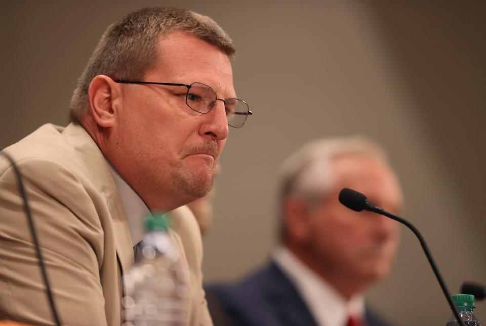 Republican Congressional Candidate from the 8th District Danny Ray Bridger speaks at the Watkins Auditorium inside the Boling University Center at the University of Tennessee at Martin on Thursday, June 9, 2022.