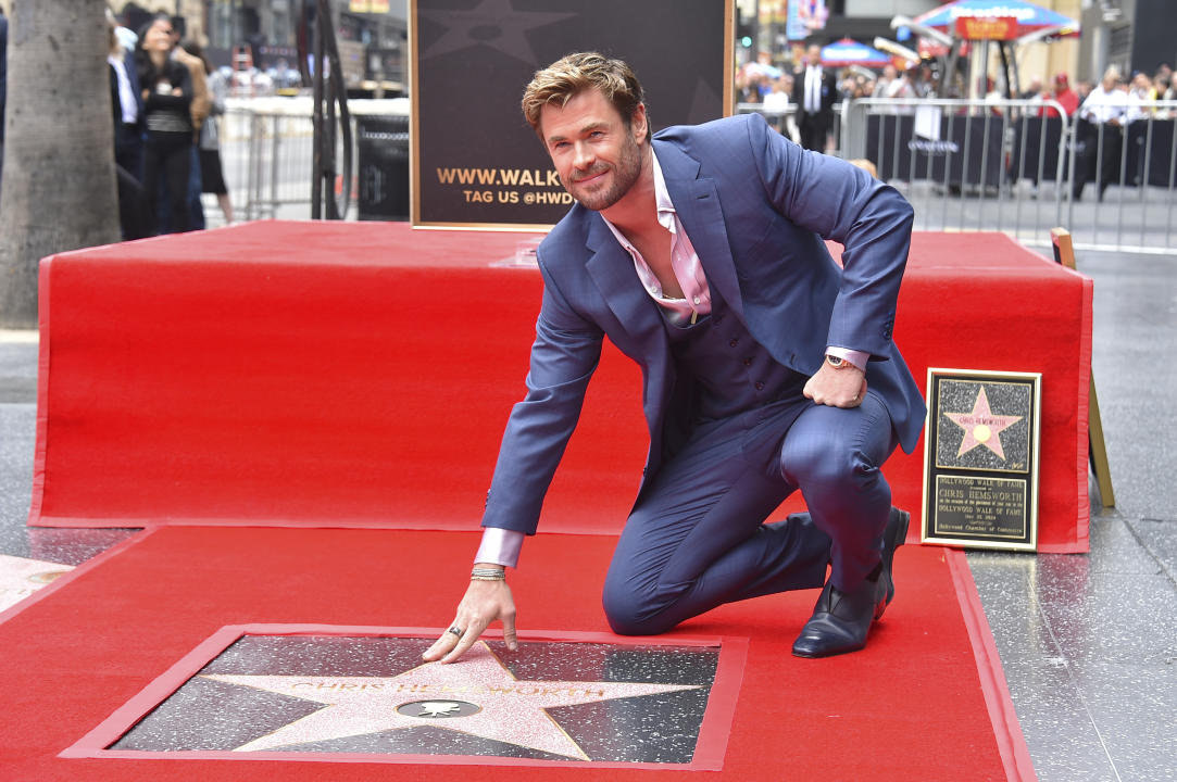 Chris Hemsworth attends a ceremony honoring him with a star on the Hollywood Walk of Fame on Thursday, May 23, 2024, in Los Angeles. (Photo by Jordan Strauss/Invision/AP)