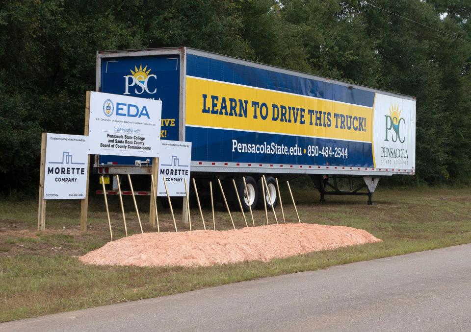 Pensacola State College broke ground Sept. 30 on its Truck Driver Training Facility in East Milton.