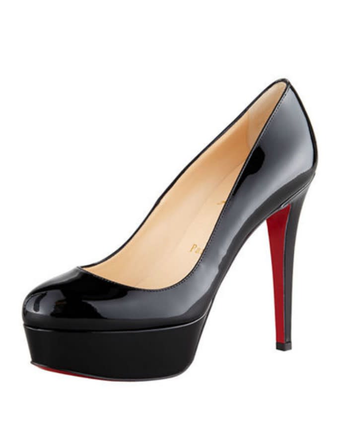 christian louboutin Bianca Patent Leather Platform Red Sole Pump