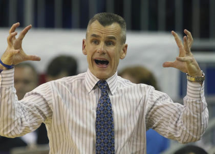 Florida's Billy Donovan reacts to a call during a game against Auburn. (USAT)