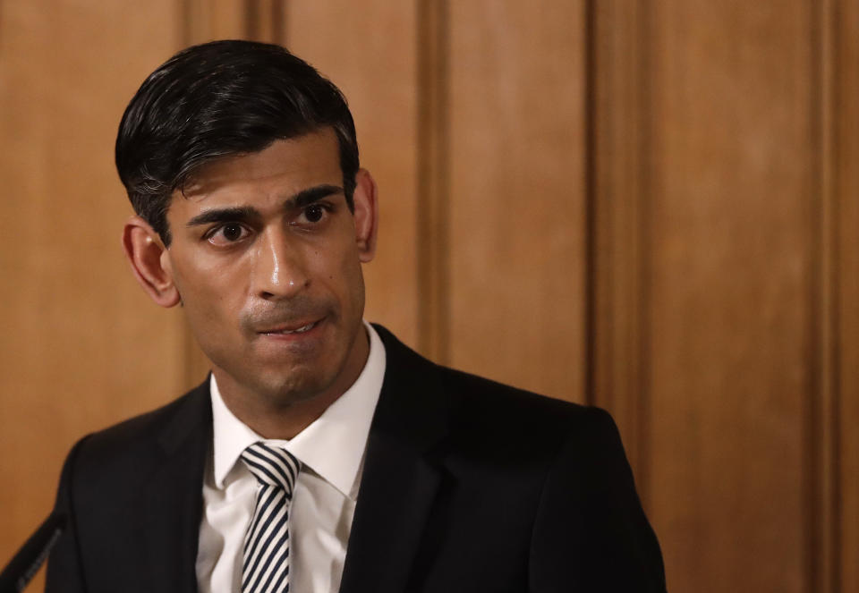 Chancellor Rishi Sunak during a media briefing in Downing Street, London, on Coronavirus (COVID-19). Picture date: Tuesday March 17, 2020. See PA story HEALTH Coronavirus. Photo credit should read: Matt Dunham/PA Wire