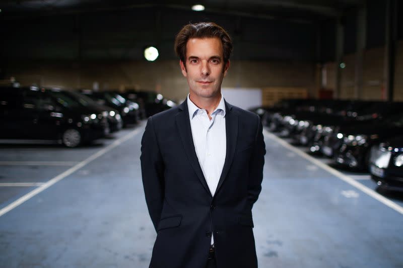 Guillaume Connan, managing director of Chabe, Chauffeured Cars Services, poses at the company's headquarters in Nanterre