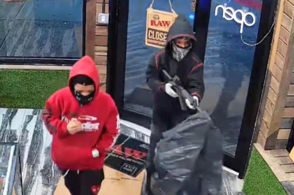 Police are looking for armed robbers who struck a White Plains Road business on April 2. NYPD