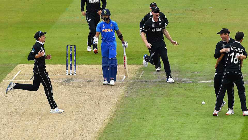 Virat Kohli made just 1 as India slumped to a shock loss. (Photo by Clive Mason/Getty Images)