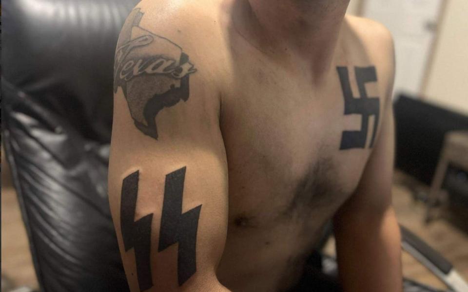 Garcia posted several images of his Nazi tattoos on a Russian social media page