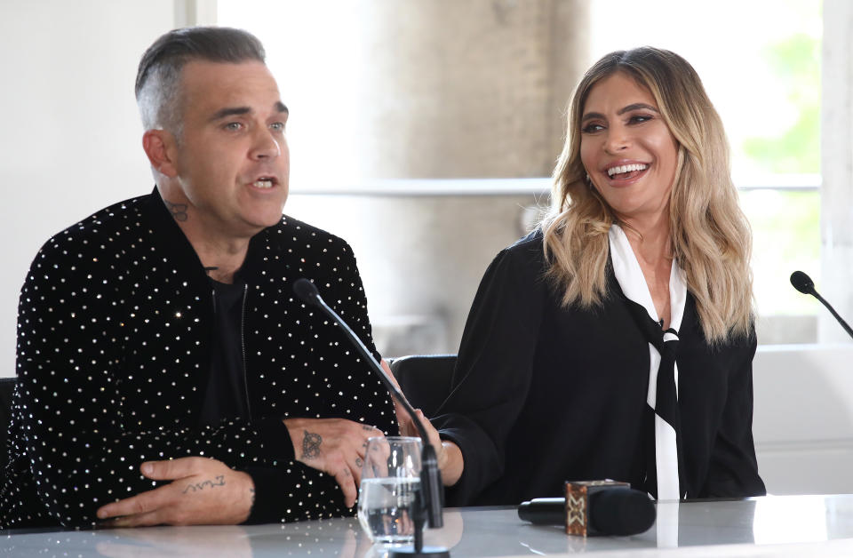 Ayda Field and Robbie Williams on The X Factor judging panel