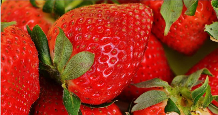 草莓上的一粒粒「芝麻」是果實，驚呆一票考生。（圖／翻攝自pixabay）