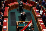 Hungarian PM Orban takes the oath of office in the Parliament in Budapest