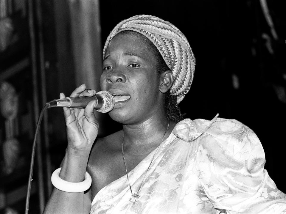 Rita Marley performing at the Ritz in New York City on October 4, 1982.