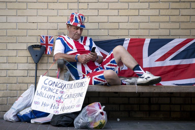 Royal supporter Terry Hutt outside Saint Mary's Hospital in London on July 10, 2013, as he awaits the birth of the royal baby. A flurry of studies in recent years have examined names as predictors of success -- with some surprising results