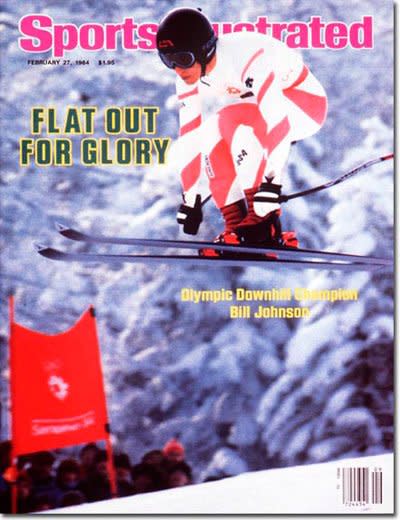 On February 16, 1984, Bill Johnson became the first American male downhill skier to win an Olympic gold medal. His mother, D.B. Johnson, told UPI, "I'm just so proud of him I could just burst." Photo courtesy of Sports Illustrated