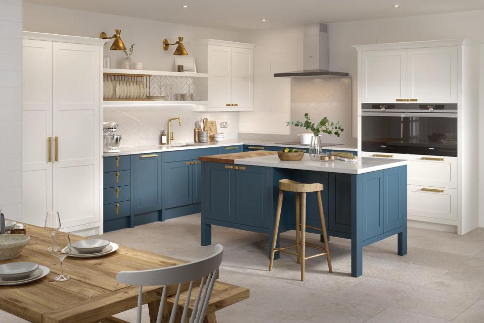 kitchen island ideas  blue kitchen island