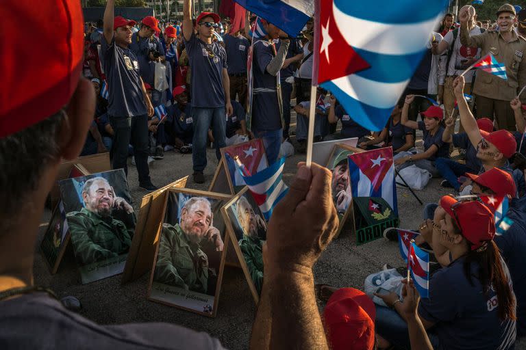 Una ceremonia en memoria de Fidel Castro en Santiago de Cuba en 2016