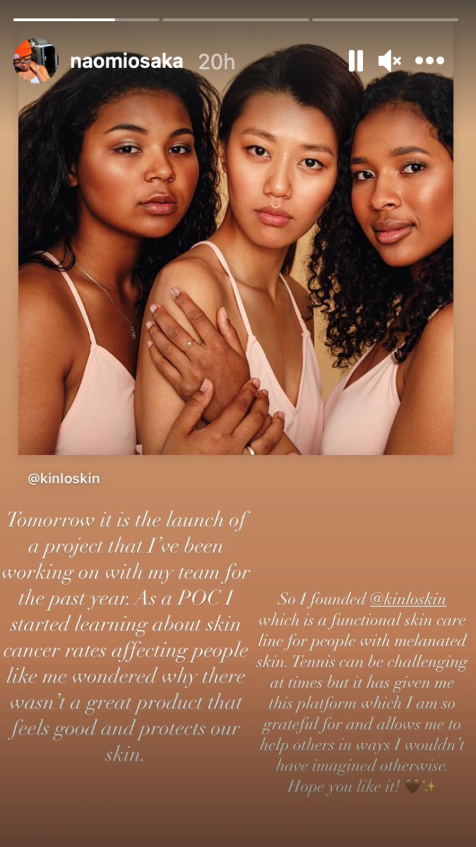 Naomi Osaka launches new skincare brand for people with melanated skin (Instagram)