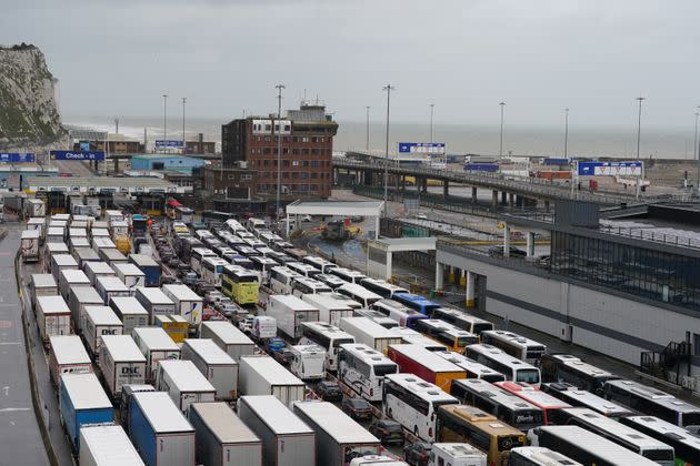 Traffic at the Port of Dover in Kent as the Easter getaway begins. Picture date: Friday March 31, 2023.