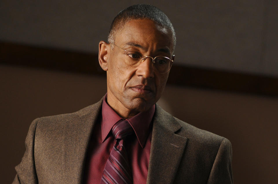 <div><p>"I can't look at Giancarlo Esposito without thinking of all the horrible things Gus Fring did in <i>Breaking Bad</i>, no one else could've played this character like him."</p><p>—<a href="https://www.buzzfeed.com/isabelavidaldea" rel="nofollow noopener" target="_blank" data-ylk="slk:isabelavidaldea;elm:context_link;itc:0;sec:content-canvas" class="link ">isabelavidaldea</a></p></div><span> AMC / Everett Collection</span>