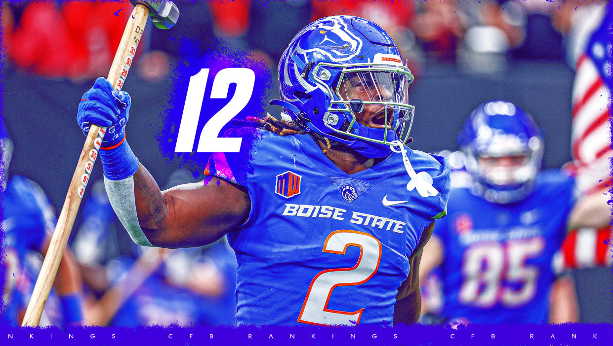 Ashton Jeanty and the Boise State Broncos clock in at No. 12 in our Yahoo Sports college football preseason rankings. (Grant Thomas/Yahoo Sports)