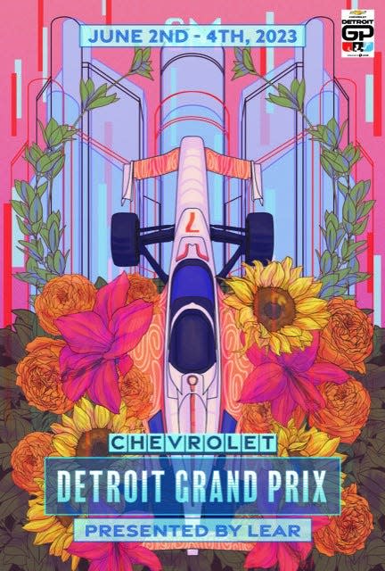 The poster design for the 2023 Detroit Grand Prix.