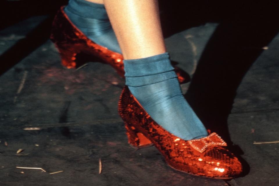 Dorothy's red slippers in "Wizard of Oz."