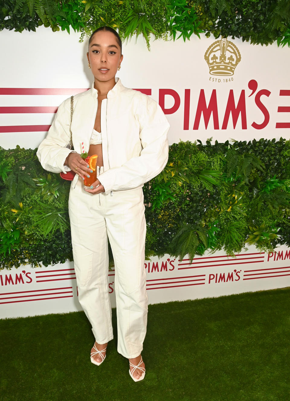 LONDON, ENGLAND - JULY 06: Grace Carter attends as PIMM’s, an icon of British Summertime, hosts a selection of the hottest stars at its 2023 Wimbledon Suite, on July 6, 2023 in London, England. Pic Credit: Dave Benett