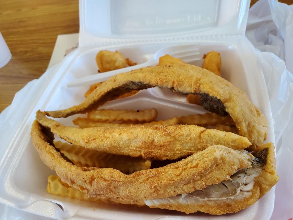 The manager's special from Country Fish Fry is three pieces of whiting, hushpuppies and fries, Country Fish Fry, 3307 Fort Bragg Road, Fayetteville.