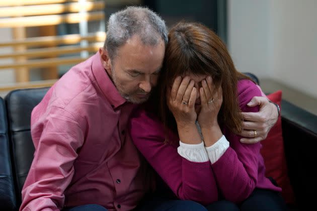 Simon Glass and his wife, Sally, during an interview in the offices of the couple's lawyers in Denver on May 23, 2023.