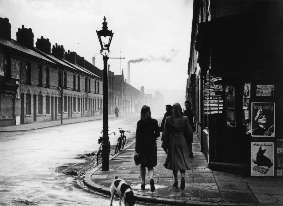 A group of girls walk down the street in 'Pretty Girls of Leicester', 1948. Hardy also worked in Asia as Lord Mountbatten's personal photographer and covered the Korean war (Bert Hardy/ Getty Images)